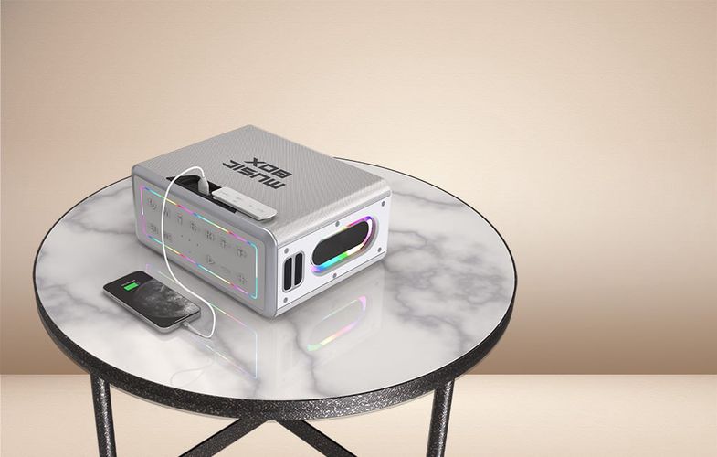 Speaker HiFuture Music Box Bluetooth + 2 microphones (silver), HiFuture Music Box Silver