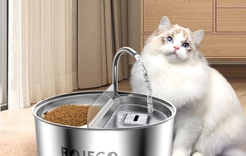 Stainless Steel Pet Water fountain & Feeder 2in1 3.2l Rojeco, Rojeco RYSJ-17