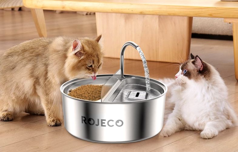 Stainless Steel Pet Water fountain & Feeder 2in1 3.2l Rojeco, Rojeco RYSJ-17