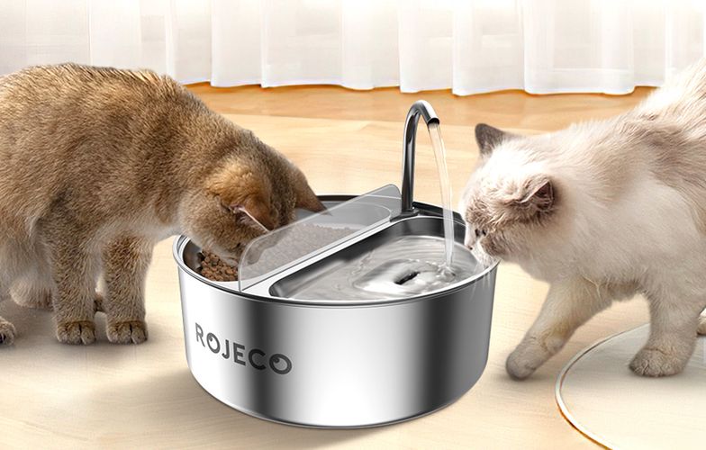 Stainless Steel Pet Water fountain & Feeder 2in1 3.2l Rojeco, Rojeco RYSJ-17