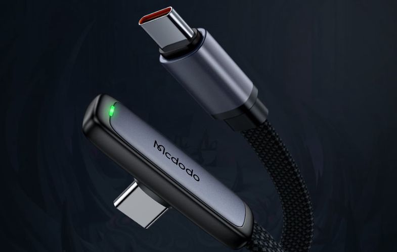 90 degree cable USB-C to USB-C Mcdodo CA-3360, 65W, 1.2m (black), Mcdodo CA-3360