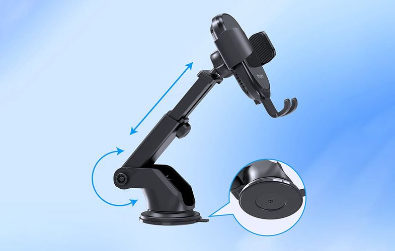 Gravity car holder with charger Choetech T203-F, 15W (black), Choetech T203-F