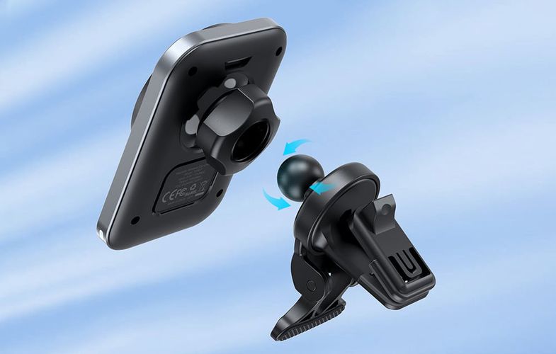 Magnetic car holder witch charger Choetech T206-F, 15W (black), Choetech T206-F