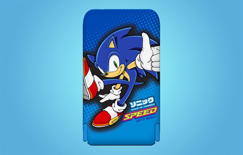 Magnetic powerbank OTL 5000 mAh, USB-C 15W, Sonic The Hedgehoh with stand (blue), OTL SH1195