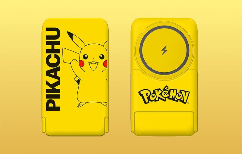 Magnetic powerbank OTL 5000 mAh, USB-C 15W, Pokemon Pikatchu with stand (yellow), OTL PK1191