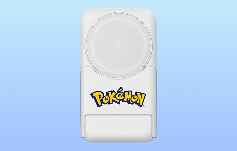 Magnetic powerbank OTL 5000 mAh, USB-C 15W, Pokemon Pokeball with stand (red-white), OTL PK1186