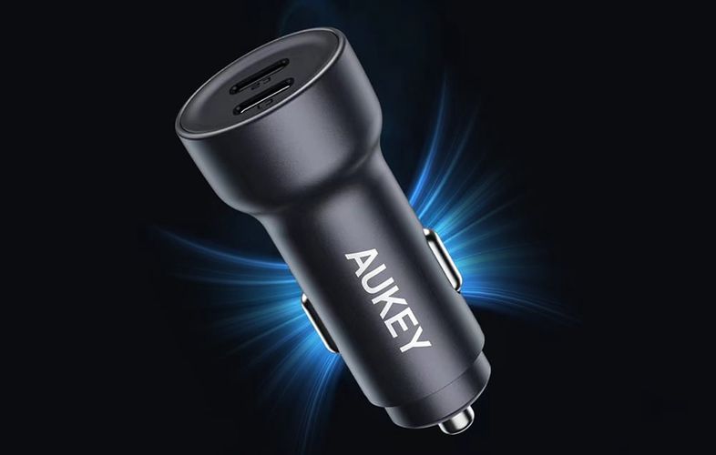 Car Charger Aukey CC-Y23, 2xUSB-C, 65W (black), Aukey CC-Y23