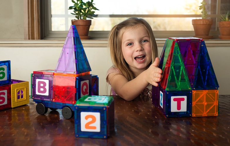 Magnetic tiles 3D Train Playmags 153 - 50 pcs set, Playmags 153