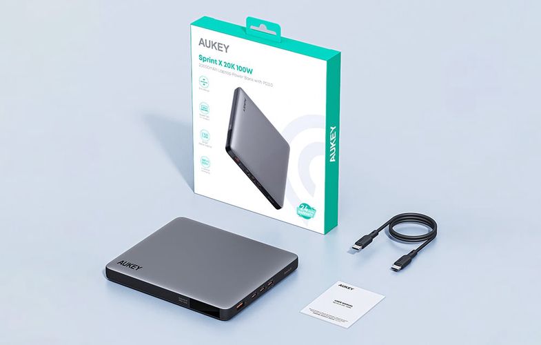 Powerbank Aukey PB-Y44, 20000mAh, 100W PD (gray), Aukey PB-Y44