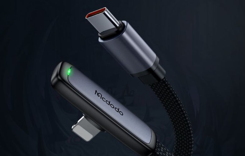 USB-C to lightning angle cable Mcdodo CA-3351,1.8m (black), Mcdodo CA-3351