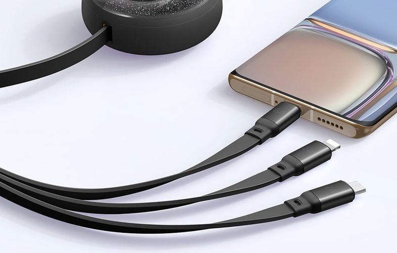 3-in-1 USB-C to USB-C / Lightning / Micro USB cable, Mcdodo CA-3730, 1.2m (black), Mcdodo CA-3730