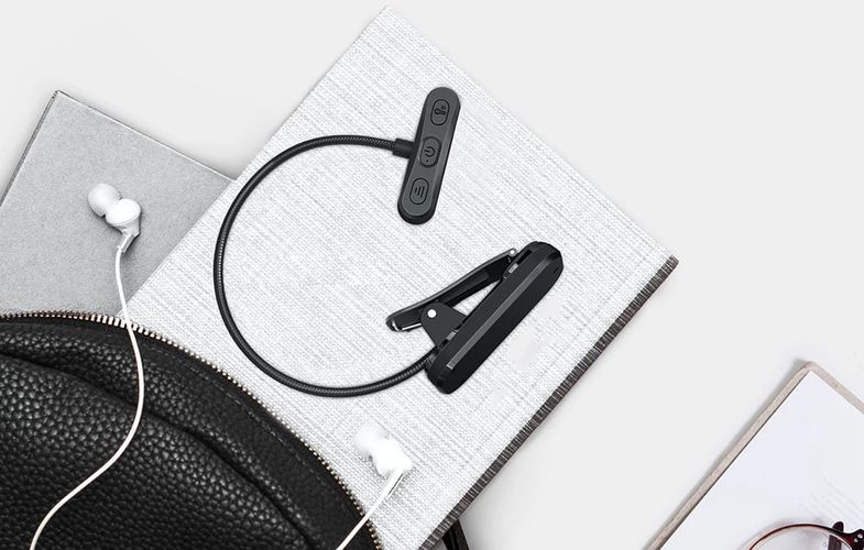 Wireless lamp Glocusent ET-Head GLCSNTA1801 clip-on book light, USB-C 650mAh timer Black, Glocusent GLCSNTA1801