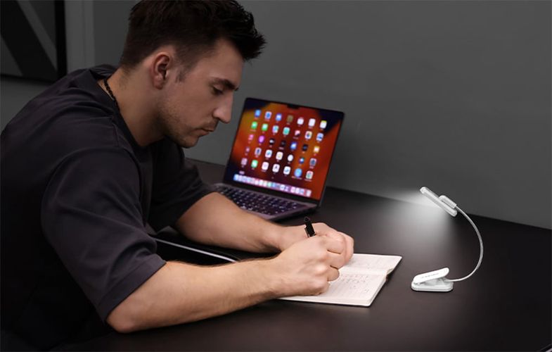 Wireless lamp Rotatable Glocusent GLCSNTA2404 Book Light, USB-C 1000mAh White, Glocusent GLCSNTA2404