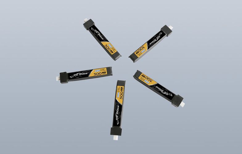 Tattu LiPo 300mAh 3.8V 75C 1S1P HV BT2.0.5 battery (5pcs), Tattu TAA3001S75BT2