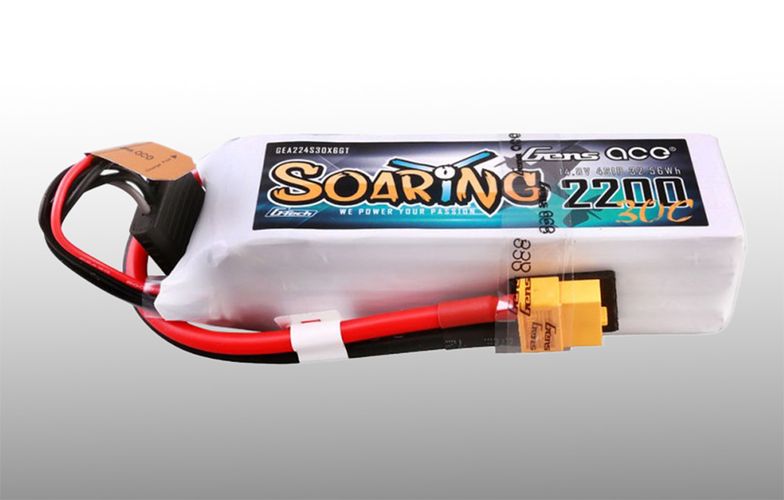 Gens ace G-Tech Soaring 2200mAh 14.8V 30C 4S1P Lipo Battery Pack with XT60 plug, Gens ace GEA224S30X6GT