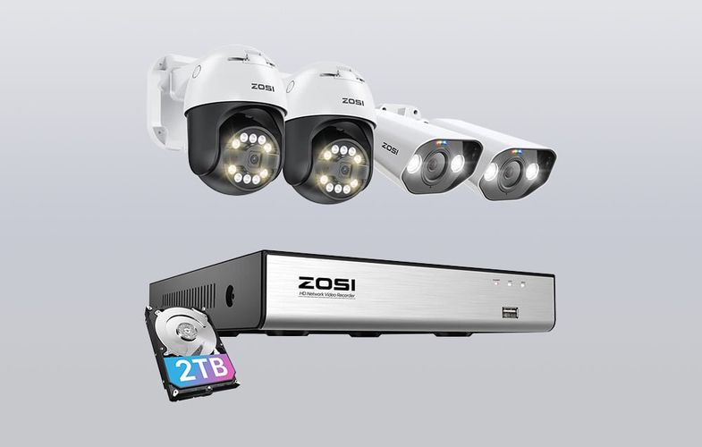 IP Camera ZOSI 2 pcs C296 WiFi 5MP & 2 pcs C182 WiFi 8MP + NVR 8ch + 2TB HDD, ZOSI C296*2+C182*2+NVR+2T