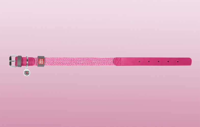 Classic Dog collar with QR code Waudog size M pink, Waudog 58927