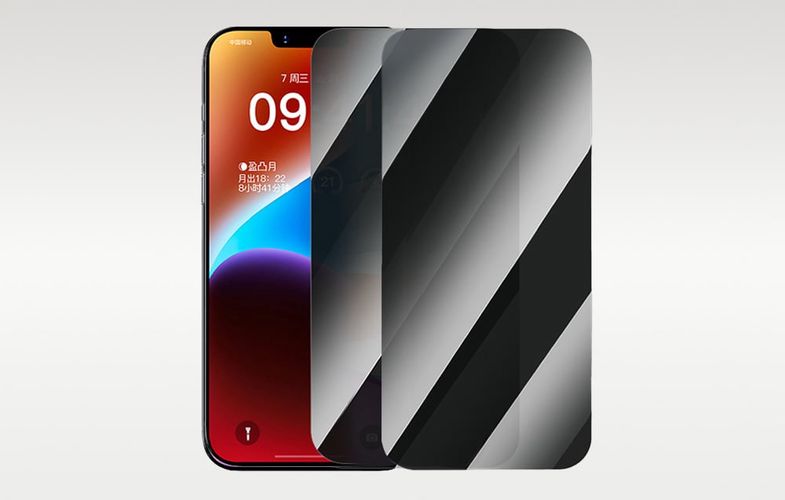 Baseus Superior privacy tempered glass for iP 14 Plus/13 Pro Max +2x cleaning kit and EasyStick, Baseus P60073905201-07