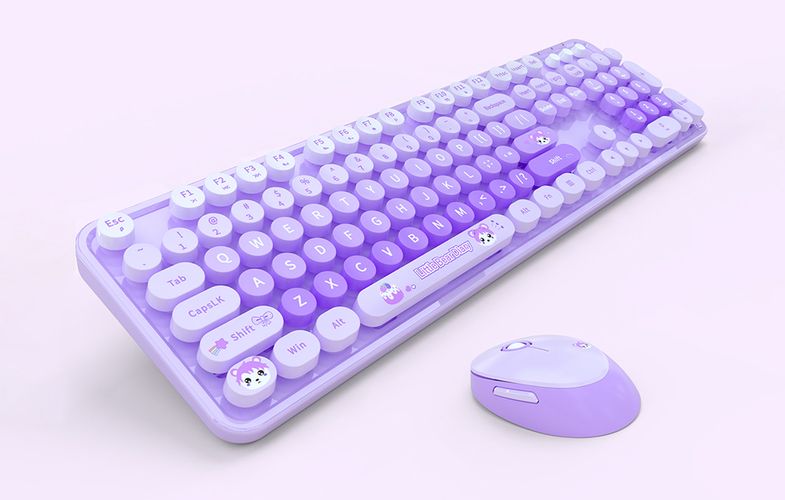 MOFII Sweet New 2.4G Wireless Keyboard + Mouse Set (Purple), MOFII New SMK-623387AG