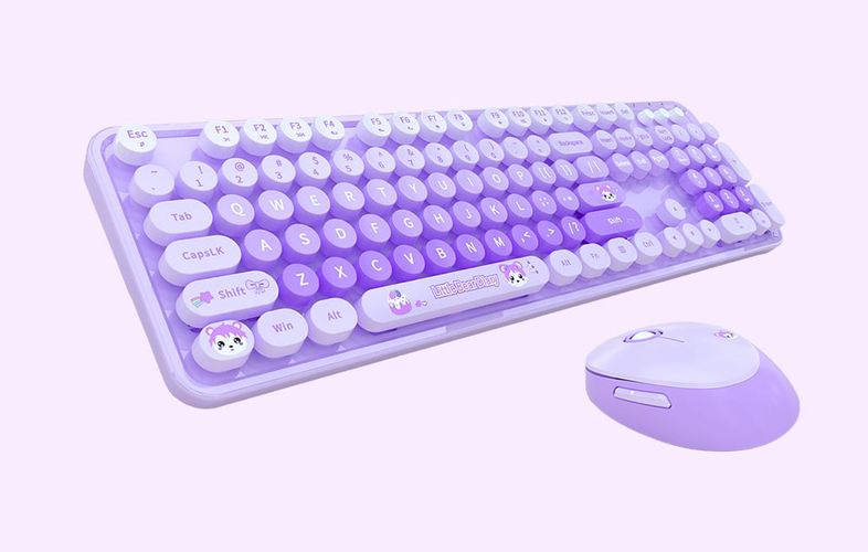 MOFII Sweet New 2.4G Wireless Keyboard + Mouse Set (Purple), MOFII New SMK-623387AG