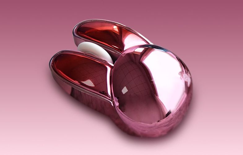 MOFII Wireless+Bluetooth Mouse Rabbit M6DM Chromed (Pink), MOFII M6DM Chromed Pink