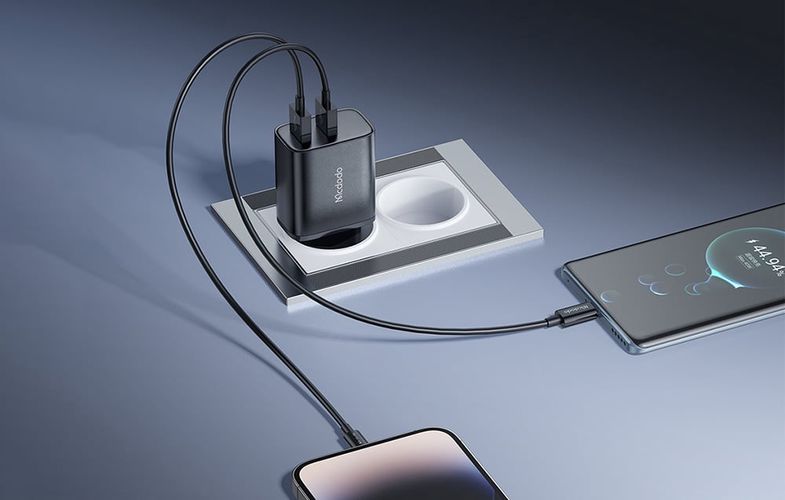 Mcdodo CH-5072 USB-A*2, 12W power charger + USB-A to USB-C cable (black), Mcdodo CH-5072