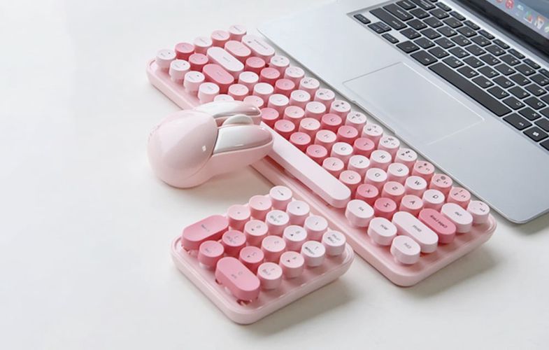 MOFII Wireless Keyboard+Numeric Keypad+Mouse 3in1 2.4G (Pink), MOFII iBean MAX Pink