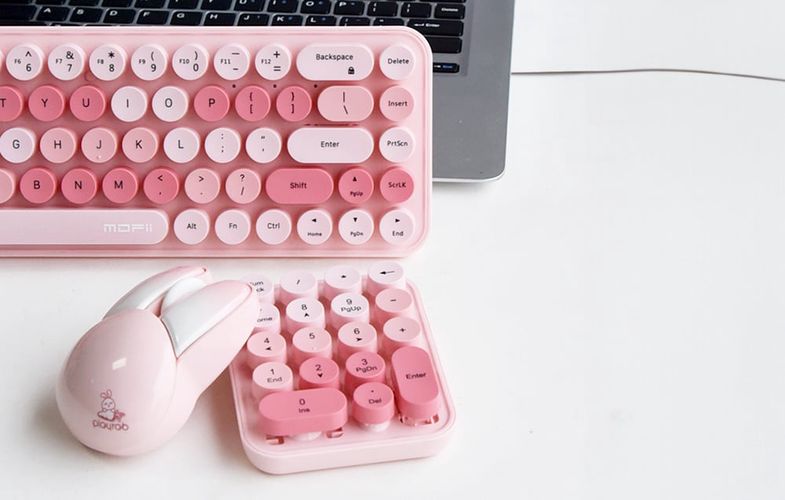 MOFII Wireless Keyboard+Numeric Keypad+Mouse 3in1 2.4G (Pink), MOFII iBean MAX Pink