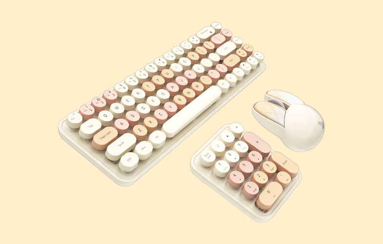 MOFII Wireless Keyboard+Numeric Keypad+Mouse 3in1 2.4G (Milk-tea), MOFII iBean MAX Milk tea