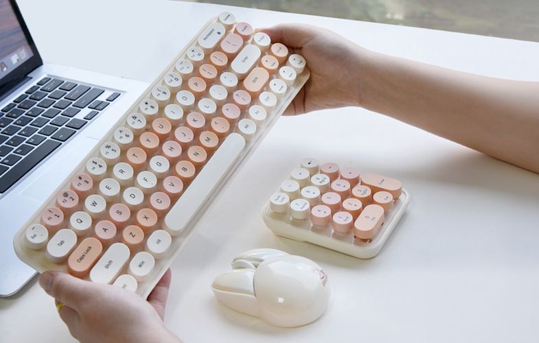 MOFII Wireless Keyboard+Numeric Keypad+Mouse 3in1 2.4G (Milk-tea), MOFII iBean MAX Milk tea