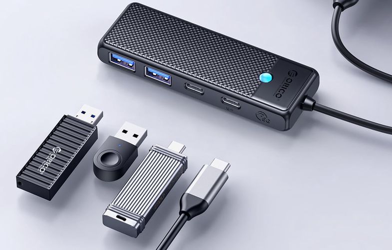 Orico Hub 4in1 USB A3.0x2 + Type-C3.0x1 + PD100Wx1, Orico PAPW2AC-C3-015BKEPIP