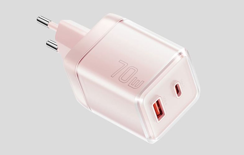 Wall charger Yueqi 70W GaN USB-C + USB-A (pink), Essager EZCT70-YQB04-Z