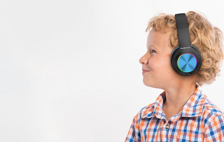 Wireless Headphones for kids PowerLocus PLED (black&blue), PowerLocus pwl-pled-blackblue