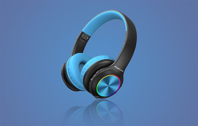 Wireless Headphones for kids PowerLocus PLED (black&blue), PowerLocus pwl-pled-blackblue