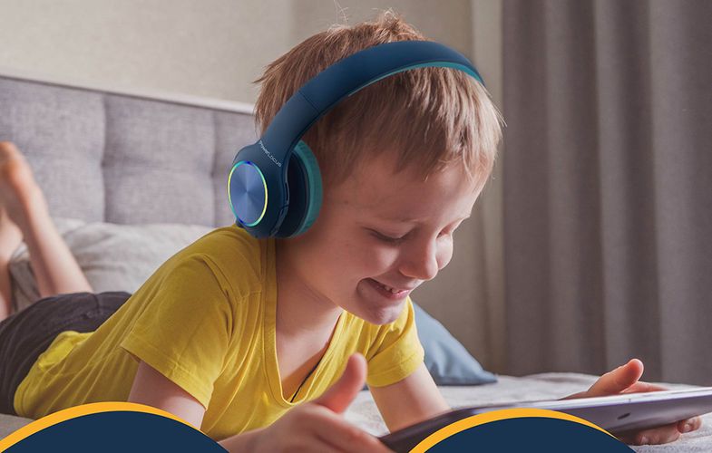 Wireless Headphones for kids PowerLocus PLED (navy&blue), PowerLocus pwl-pled-blue