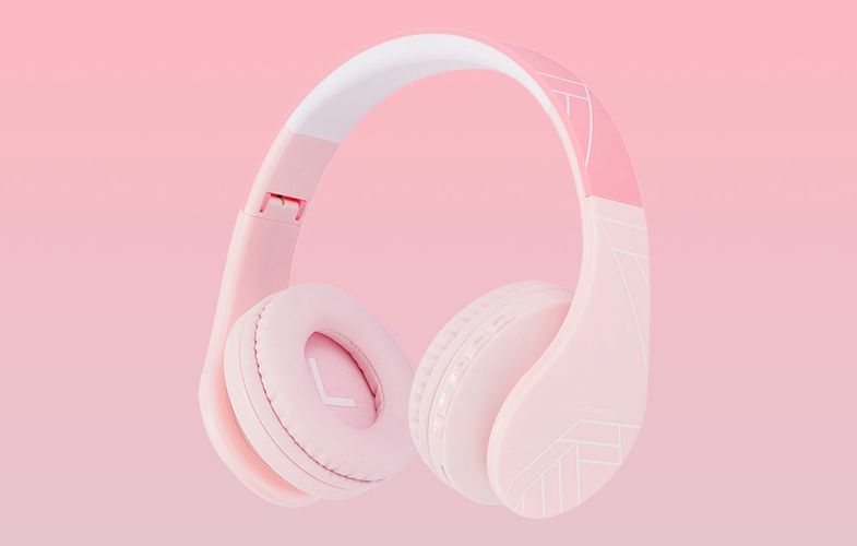 PowerLocus P1 wireless headphones for kids (pink), PowerLocus pwl-p1kids-pink