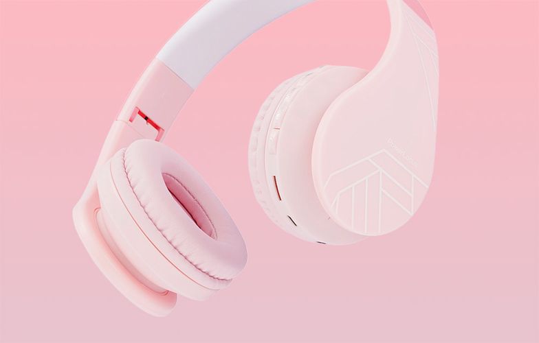 PowerLocus P1 wireless headphones for kids (pink), PowerLocus pwl-p1kids-pink