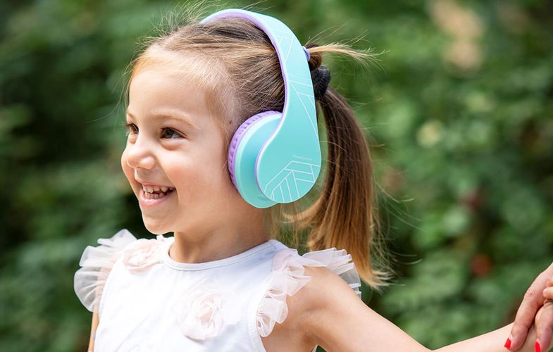 Wireless Headphones for kids PowerLocus P2 (blue-purple), PowerLocus pwl-p2kids-tealpurpl