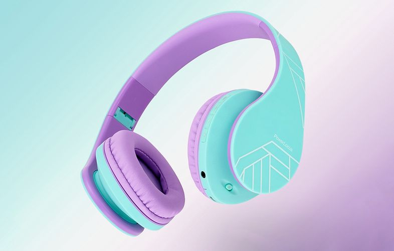 Wireless Headphones for kids PowerLocus P2 (blue-purple), PowerLocus pwl-p2kids-tealpurpl