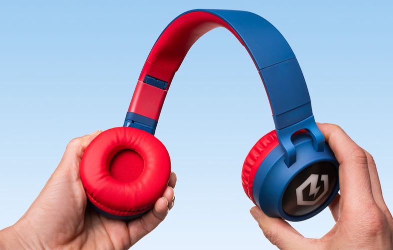 Wireless Headphones PowerLocus Buddy Kids (Navy Red), PowerLocus pwl-buddy-redbluenoe