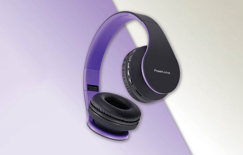 PowerLocus P1 wireless headphones (black and purple), PowerLocus pwl-p1-blackpurple