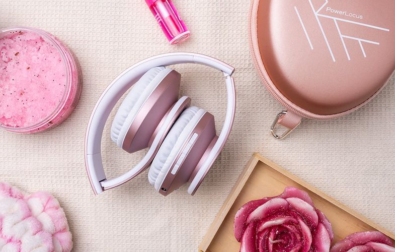 Wireless Headphones PowerLocus P2 (rose gold), PowerLocus pwl-p2-rosegoldlines