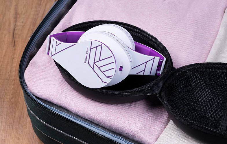 Wireless Headphones PowerLocus P2 (white-purple), PowerLocus pwl-p2-whiteviolet