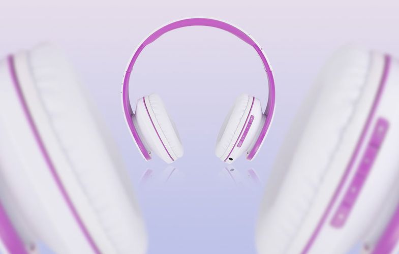 Wireless Headphones PowerLocus P2 (white-purple), PowerLocus pwl-p2-whiteviolet