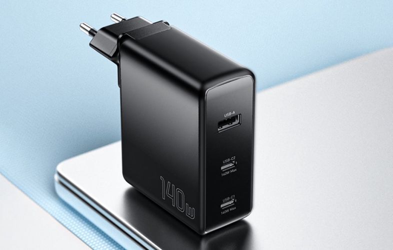 Wall charger, Essager, ECT2CA-MQB01-Z, 2xUSB-C, USB-A, 140W (black), Essager ECT2CA-MQB01-Z