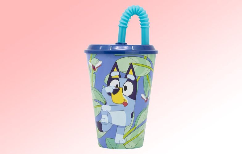 Water Cup with Straw for Kids STOR 50630 430 ml Bluey (blue), Stor 50630