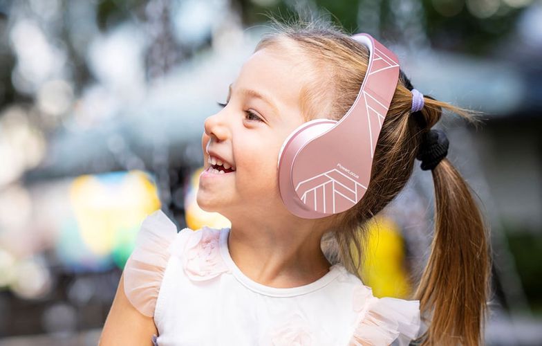 Wireless Headphones for kids PowerLocus P2 (rose gold), PowerLocus pwl-p2kids-rosegold