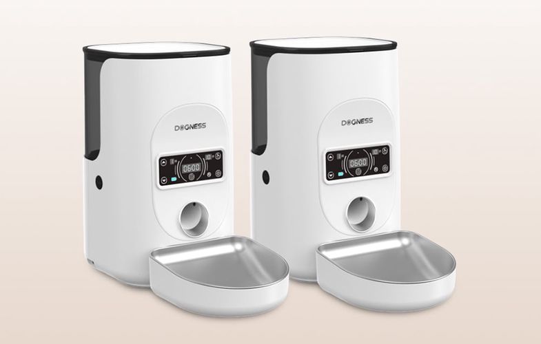 Dogness F17 4L smart food dispenser with stainless steel bowl (white), Dogness F17 Stainless