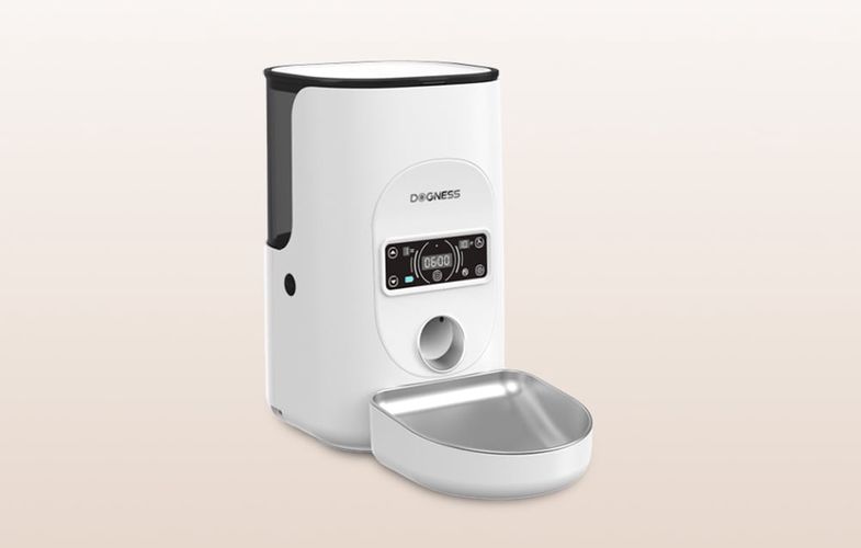 Dogness F17 4L smart food dispenser with stainless steel bowl (white), Dogness F17 Stainless