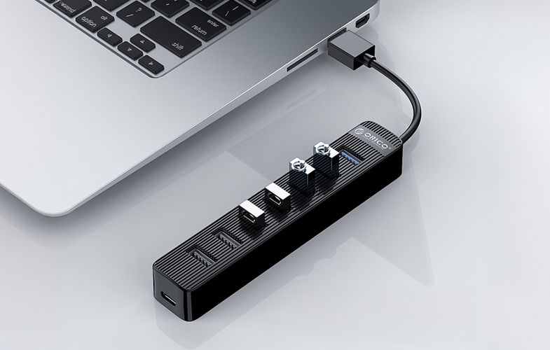 Orico TWU3 USB to 7x USB 3.0 Hub Adapter (black), Orico TWU3-7A-BK-EP-IP